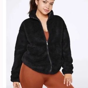 PINK Victoria’s Secret Teddy Full Zip Jacket in Black Size Small